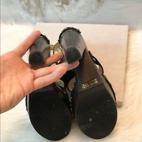 JIMMY CHOO URSULA BLACK HIGH HEEL SANDALS - Picture 5 of 6